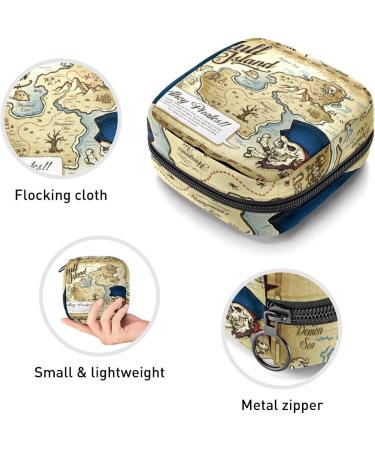 Skull Island Treasure Map Period Storage Bag - Feminine Menstrual Cup Pouch for Women and Teens - Portable and Multi-colored - Buy Online on GoSupps.com