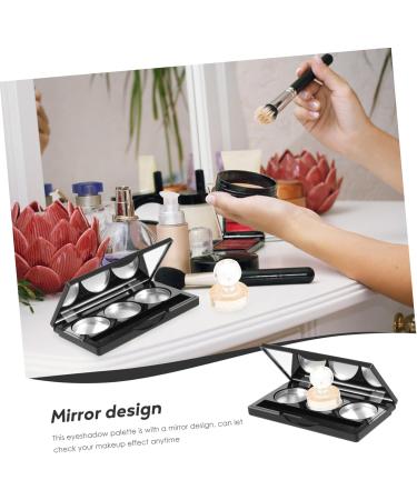 POPETPOP Palette de Maquillage Vide Rectangulaire Noire Matte 3 Godets Aluminium avec Miroir pour Fard Paupi res Blush et Correcteur Usage Mobile - Buy Online on GoSupps.com