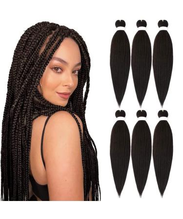 Pre-Stretched Braiding Hair Easy Braid Texture Hair 26 inch 6 Packs Side Color Mix Top Hair Extension Professional itching Free synthetic (26 1b) 26 1b