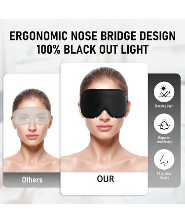 3D Contoured Eye Mask for Sleeping | No Pressure Adjustable Strap Lightweight & Breathable Black Sleep Mask for Travel & Home - Buy Online on GoSupps.com