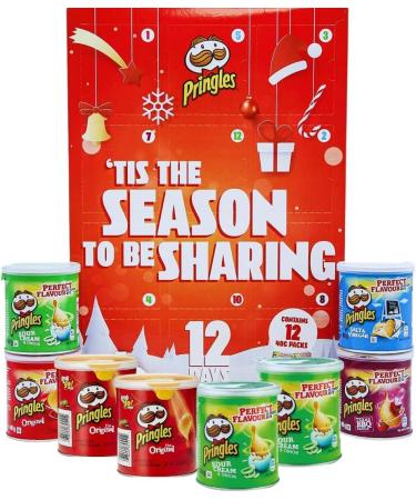 Pringles Advent Calendar 2023-12 Days Countdown Christmas Crisps Multipack Crisps Flavours Assorted Original Sour Salt & BBQ For Teens Kids Men Women - Contains 12 X 40G Pringle - Buy Online on GoSupps.com