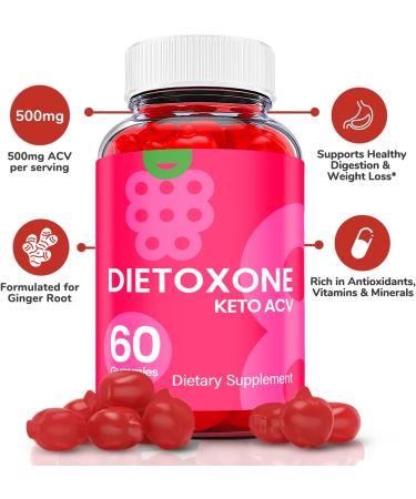 Dietoxone Keto ACV Gummies - Vegan Non GMO Advanced Formula (60 Gummies) - Buy Online on GoSupps.com