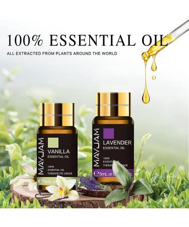 MAYJAM 28Pcs Essential Oil Gift Set for Diffusers, Skin Care, Massage - 24 x 5ml Pure Oils and 4 x 10ml Blends - Perfect Gift for Friend - Buy Online on GoSupps.com