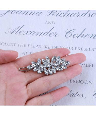Yheakne Vintage Crystal Leaf Hair Clip Pin Silver Rhinestone Hair Barrette Pin Shine Cz Leaf Hair Pin Crystal Head Clip Headpiece Decorative Bobby Pins Hair Accessories for Women and Girls (Silver) - Buy Online on GoSupps.com