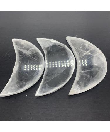 Crystal Natural Clear Gypsum Moon Shape Crystal Polished Stones Hand Carved Home Decoration Gifts Can be Used for JZIGTDEM - Buy Online on GoSupps.com