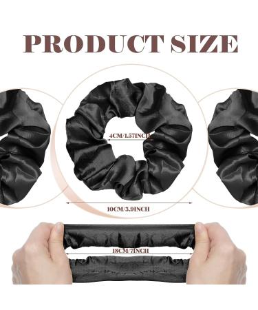 80-Piece Black Silk Hair Scrunchies Set for Women - Elastic Satin Hair Ties & Ponytail Holders - Vintage Hair Accessories for Girls - Buy Online on GoSupps.com