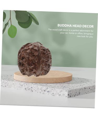 Magiclulu Vintage Peach Figure Carve - Handcrafted Wenwan Wood Carvings | Unique Solid Wood Mini Statue for Home Decor - Buy Online on GoSupps.com