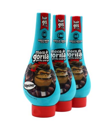 Moco de Gorila Hipster Hair Gel 3-Pack 11.99 Oz - Long-Lasting Hold, Water-Reactivate, Squeezable Bottles - Buy Online on GoSupps.com