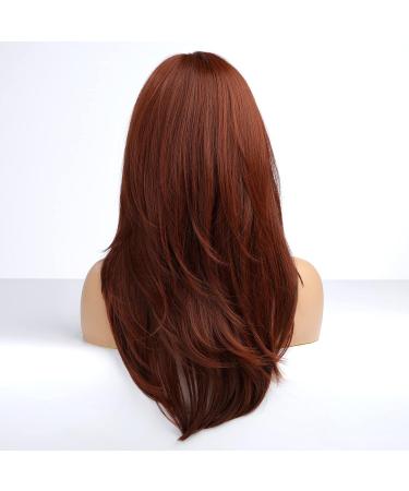 Buy Haircube 23-Inch Long Dark Auburn Synthetic Layered Wig for Women - Perfect for Daily Wear Parties & Cosplay - Buy Online on GoSupps.com