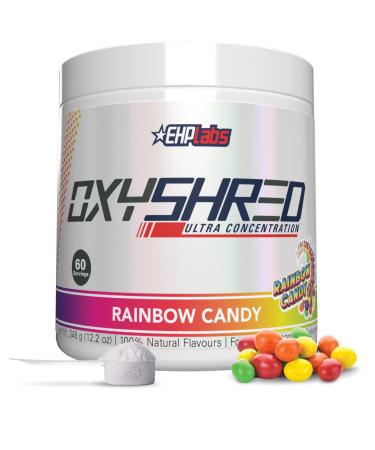 EHP Labs OxyShred Pre Workout Powder - Preworkout Powder with L Glutamine & Acetyl L Carnitine, Energy Boost Drink - Rainbow Candy, 60 Servings
