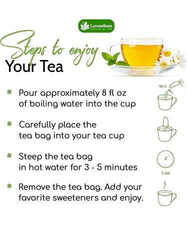 Lavendium Premium 55 Peppermint Tea Bags 100% Natural & Pure Peppermint Leaves. Loose Leaf Peppermint Herbal Tea. Peppermint Leaf Tea. No Sugar No Caffeine No Gluten Vegan. Peppermint 55 Bags - Buy Online on GoSupps.com