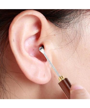 Healeved 2Pcs Wooden Ear Pick Set - Portable Ear Wax Removal Tools for Adults | Earpicks Keychain Ear Scoops Cleaners - Buy Online on GoSupps.com
