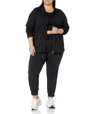 Amazon Essentials Women's Brushed Tech Stretch Full-Zip Jacket - Plus Size - Black (Large) - Buy Online on GoSupps.com