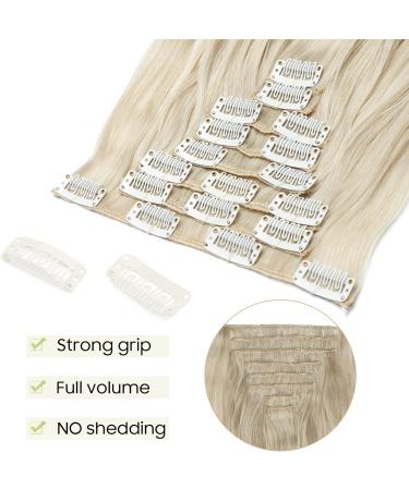 S-noilite 24 Inch Curly Ash Blonde & Bleach Blonde Clip In Hair Extensions - 8pcs Full Head Set | 60 Colours Available - Buy Online on GoSupps.com