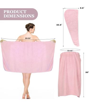 Shop Women Microfiber Bath Wrap & Hair Drying Towel | Adjustable Soft Body Wrap Super Absorbent Quick Drying (Pink - Buy Online on GoSupps.com
