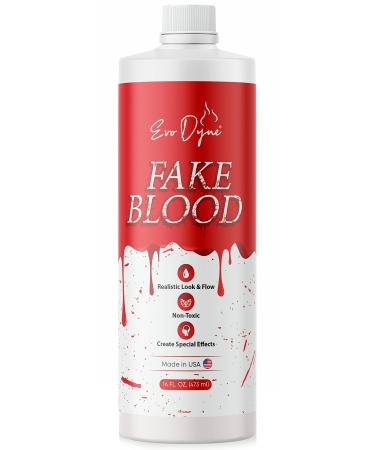 Evo Dyne Fake Blood (16 FL OZ), Made in the USA - Fake Blood for Halloween Costumes & Parties | Looks & Feels Like Real Blood 1-Pack