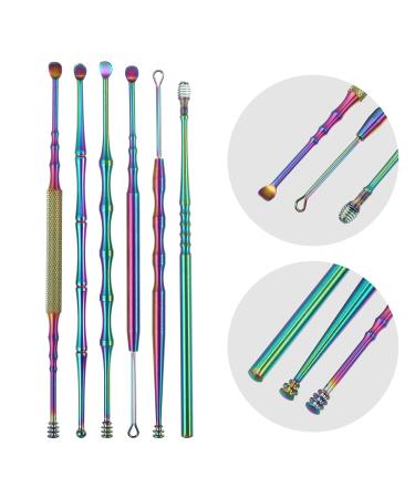 VOCOSTE 6Pcs Stainless Steel Ear Cleansing Tool Set with Storage Case - Anti-slip Design, Multicolor - Ear Care Set - Buy Online on GoSupps.com