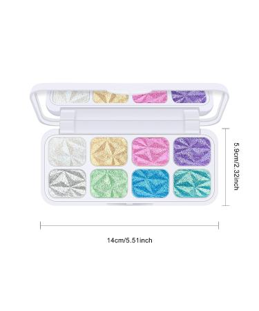 KYDA 8 Colors Face Highlighter Palette - Macaroon Colorful Illuminator for High Glossy Finish - Silky Smooth Powder Makeup for Face - Buy Online on GoSupps.com