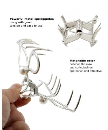 Welrog 4-Pack Metal Hair Clips for Women | Large Silver Hair Accessories for Thick Hair - Perfect for Girls - Buy Online on GoSupps.com