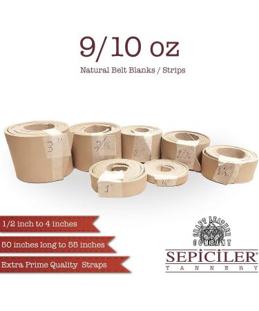 Sepici Tannery Natural Tooling Leather Belt Blanks/Strips - 9/10 oz, 1-1/4 x 50 inches - Buy Online on GoSupps.com