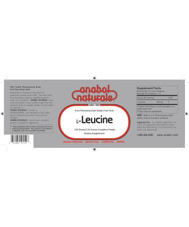 L-Leucine 100g - Pure Crystalline Powder for Muscle Recovery | International Shipping Available - Buy Online on GoSupps.com