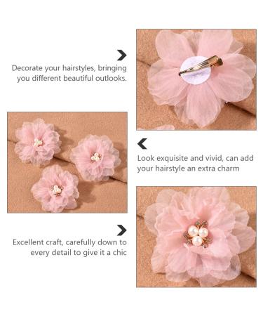 3-Piece Pearl Hairpin Set | Fabric Barrettes for Girls | Pink Hair Accessories - Shop Internationally - Buy Online on GoSupps.com