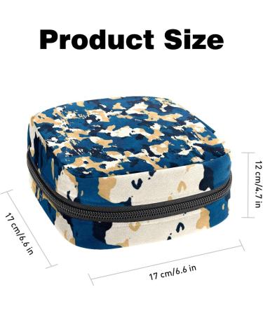 Blue Khaki Camo Sanitary Napkin Storage Bag | Portable Period Kit Pad Pouch for Women & Teens - Color 4 - Buy Online on GoSupps.com