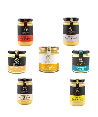 Cotswold Gold Mayonnaise Sauce Pick N Mix - Choose From 7 Flavors | Original Garlic Smoked Chilli Lemon Truffle Bearnaise Hollandaise-Sauce | Pack of 2