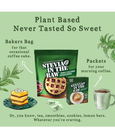 Stevia in the Raw Zero Calorie Sweetener Packets - 50 Count Box | Healthy Natural Sweetening - Buy Online on GoSupps.com
