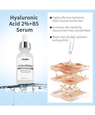Hyaluronic Acid Serum & Niacinamide Serum Set 2PCS - Reduces Wrinkles Smooths Fine Lines Improves Skin Texture - Facial Serums Moisturizing Oil-Regulating Pore-Minimizing for All Skin Types 2 Fl Oz (Pack of 1) - Buy Online on GoSupps.com