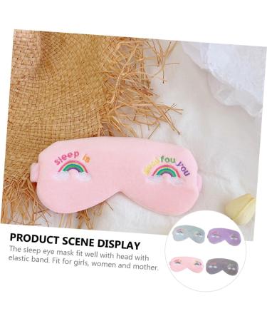 4pcs Rainbow Eye Blindfold Set - Fabric Elastic Eye Mask for Girls - Rainbow Print Hairband - Buy Online on GoSupps.com