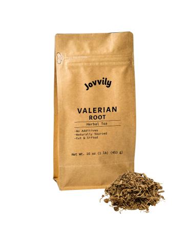 Jovvily Valerian Root - 1 lb - Cut & Sifted - Herbal Tea - No Fillers Or Additives 1 Pound