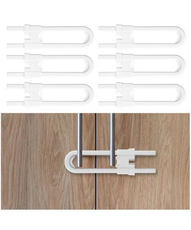 Vicloon Sliding Cabinet Locks 6 PCS Child Proof Cabinet Cupboard Lock Latch U-Shaped Proofing Drawers Safety Child Locks Adjustable Easy Install Without Drilling or Adhesive 6 Pcs Cabinet Locks