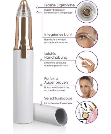 Vital Maxx Hair Remover - Perfect Shave for Eyebrows | Wireless Pain-Free Hair Removal | 1.5V Battery Operated | Rose/White - 1 Pack - Buy Online on GoSupps.com