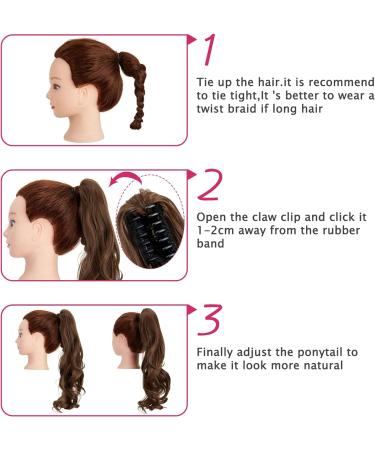 18 Inch Curly Light Chestnut Brown Claw Clip Ponytail Extension - FXYTK - Buy Online on GoSupps.com