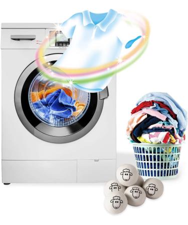 Organic XL Wool Dryer Balls - 6 Pack Sheep Pattern | Cute Fabric Softener | Shorten Drying Time | Reusable Laundry Essential - Buy Online on GoSupps.com