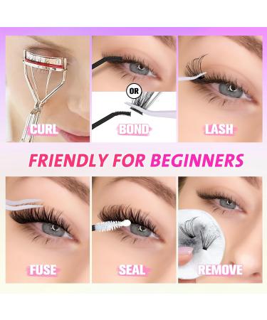 Wiwoseo Fluffy Lash Clusters Kit â€“ 40P Individual Eyelashes (9-16MM), Lash Bond & Seal Glue, Tweezers Included for Self Application - Buy Online on GoSupps.com