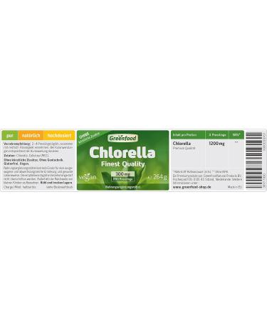 Buy Greenfood Chlorella 300 mg - Vegan Rich in Chlorophyll Vitamins & Minerals - 800 Presses No Artificial Additives - Buy Online on GoSupps.com