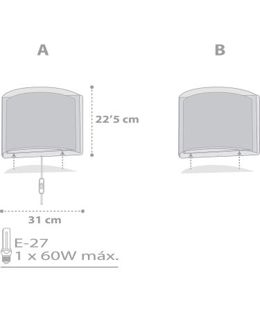 Buy Dalber Children's Wall Lamp | Grey Star Design | E27 | Perfect for Kids' Rooms - 81218L - Buy Online on GoSupps.com
