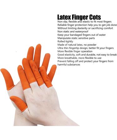 100PCS Large Latex Finger Cots - Disposable Protective Covers Non-Slip & Wear-Resistant Finger Gloves for Cuts - International Shipping Available - Buy Online on GoSupps.com