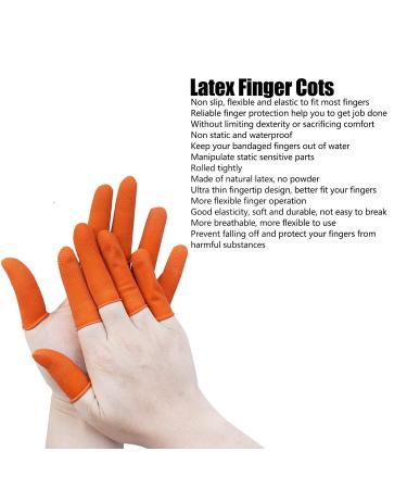 ASHATA Finger Cots - Disposable Latex Finger Protectors Large Non-Slip Wear-Resistant Covers 100 Pcs (2.6 x 0.8in) for Safe & Comfortable Use - International Shipping Available - Buy Online on GoSupps.com