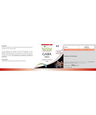 Fairvital | GABA 100% Powder 300g - BOX for 200 Days - Highly Dosed - VEGAN - Gamma-aminobutyric - Buy Online on GoSupps.com