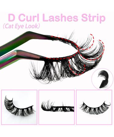 10 Pairs 3D Russian False Eyelashes - Natural Look Curly Cat Eye D Curl 808 | Wispy Volume Lashes for Stunning Eyes - Buy Online on GoSupps.com