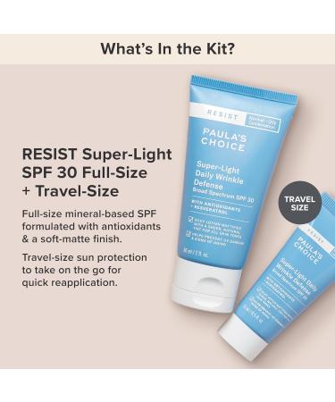 Paula's Choice RESIST Super-Light Daily Wrinkle Defense SPF 30 Duo Matte Tinted Face Moisturizer UVA & UVB Protection Mineral Sunscreen for Oily Skin Fragrance-Free Set of 2 - Buy Online on GoSupps.com