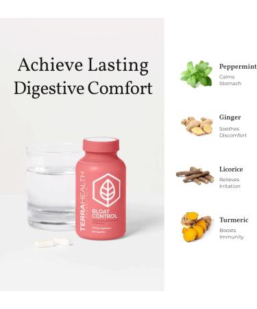 Terra Health Essentials Bloat Control | Fast-Acting No Bloat Relief w/Digestive Enzymes Probiotic Strains for Targeted Anti Bloat Support - Lactase Lipase Protease & Amylase for Digestive Health - Buy Online on GoSupps.com