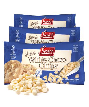 Liebers Real White Chocolate Chips, 9 oz  Gluten Free, Vegan, Kosher, Non GMO, Low Calorie Chocolate Chips (9 Oz Pack of 3) - Buy Online on GoSupps.com