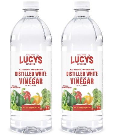 Lucy's Family Owned - Natural Distilled White Vinegar, 32 oz. bottle (Pack of 2) - 5% Acidity 32 Fl Oz (Pack of 2)