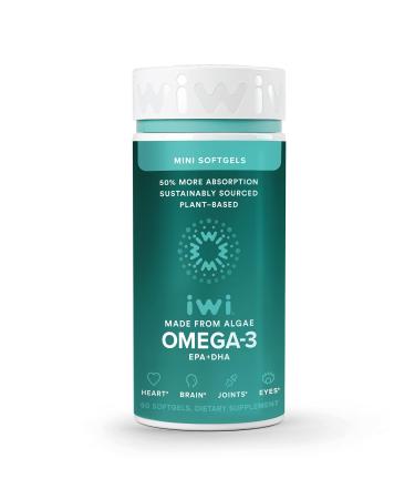 iwi Omega 3 Mini Supports a Healthy Heart, Brain Development, Strong Bones & Joints and Eye Health, 30 Day Supply 60 Count (Pack of 1)