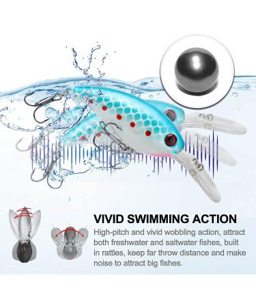 ZWMING Bass Crankbait Fishing Lures Set - 14pcs 3D Eyes Swimbait for Freshwater & Saltwater Fishing - Buy Online on GoSupps.com