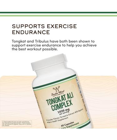 Tongkat Ali Extract 200 to 1 for Men (Longjack) Eurycoma Longifolia 1000mg per Serving 60 Capsules - Men's Health Support with 20mg Tribulus Terrestris (Third Party Tested) by Double Wood 60 Count (Pack of 1) - Buy Online on GoSupps.com